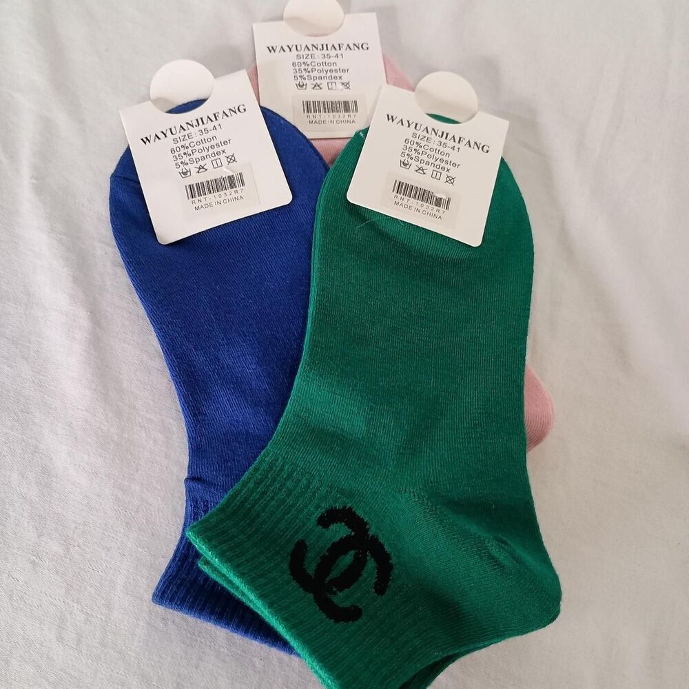 3PC FASHION Women's Multicolor COTTON Socks Preppy Summer - Picture 5 of 6